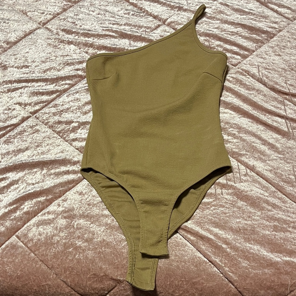 Princess Polly Olive Green One-Shoulder Bodysuit